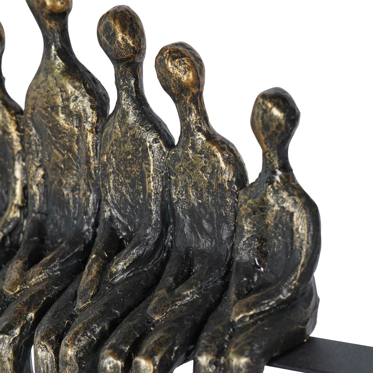 Antique Bronze Family Generations Sculpture with LED Ring Light
